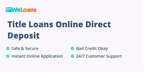 Title Loans Online Direct Deposit